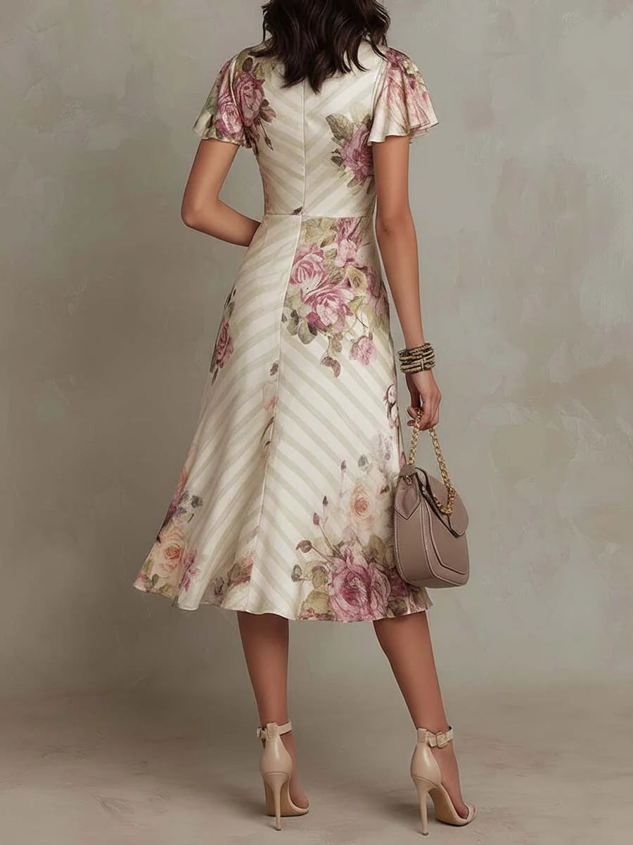 Eliška™ | Vintage floral midi wrap dress