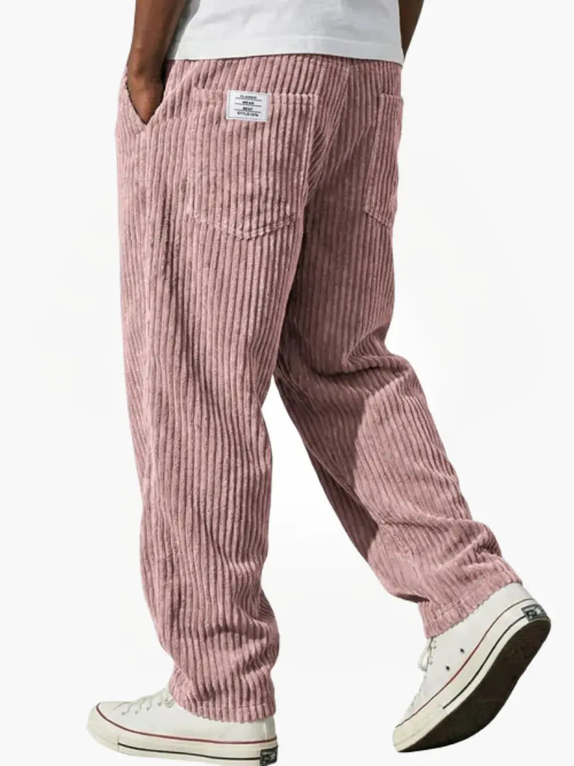 Men's Relaxed Corduroy Trousers with Drawstring Waist