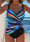 Luxurious swimsuit with colorful print