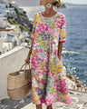 Nefeli™ | Airy Midi Dress with Floral Design