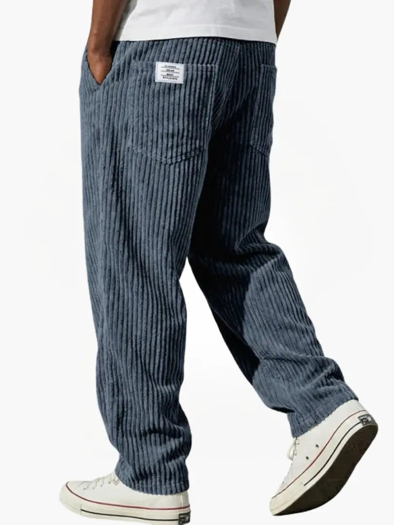 Men's Relaxed Corduroy Trousers with Drawstring Waist