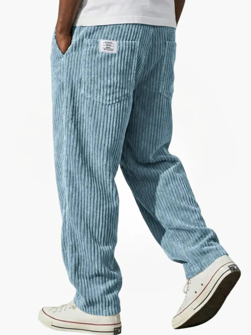 Men's Relaxed Corduroy Trousers with Drawstring Waist