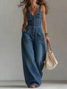 Sofi | Casual Wide Denim Jumpsuit