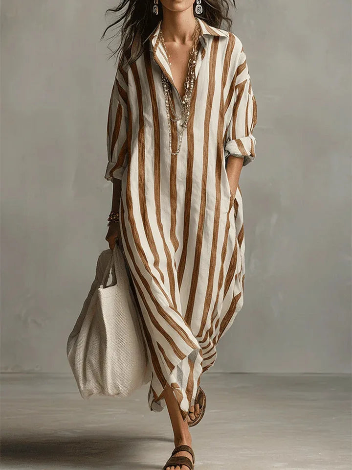 Eleni™ | Striped Airy Dress with Relaxed Elegant Fit