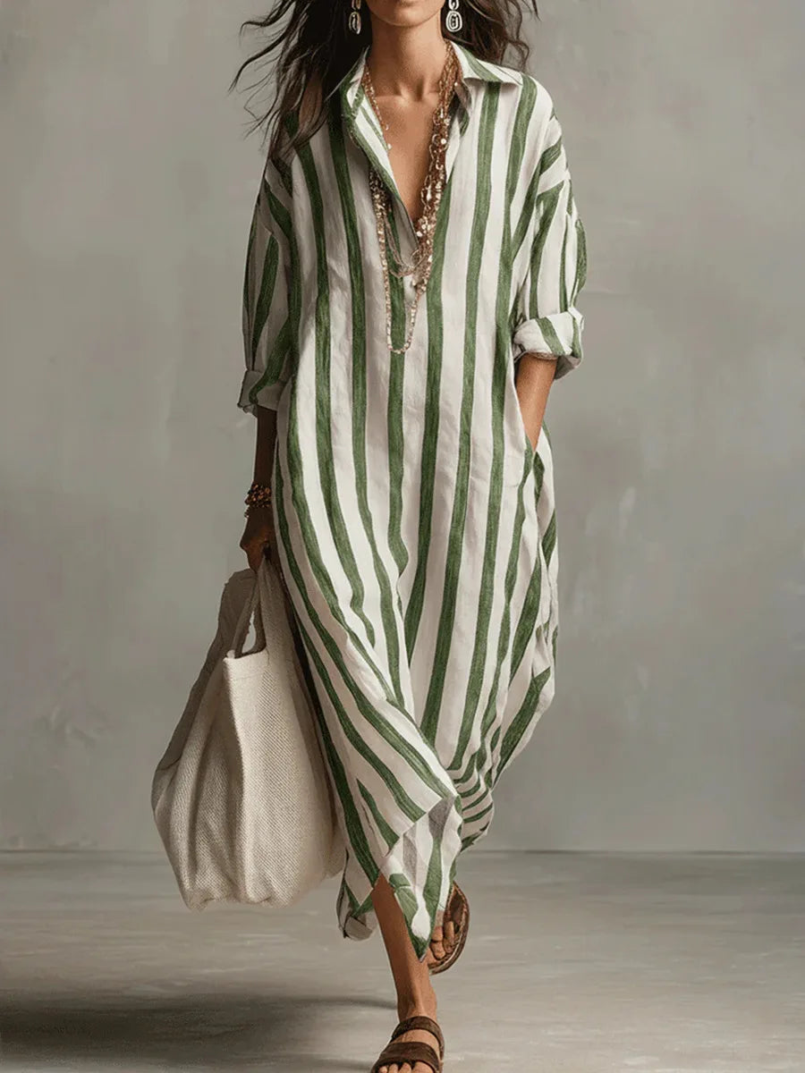 Eleni™ | Striped Airy Dress with Relaxed Elegant Fit