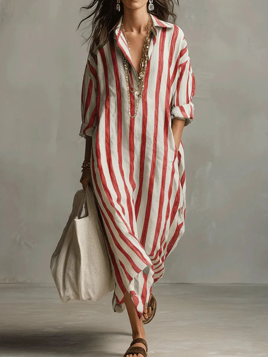 Eleni™ | Striped Airy Dress with Relaxed Elegant Fit