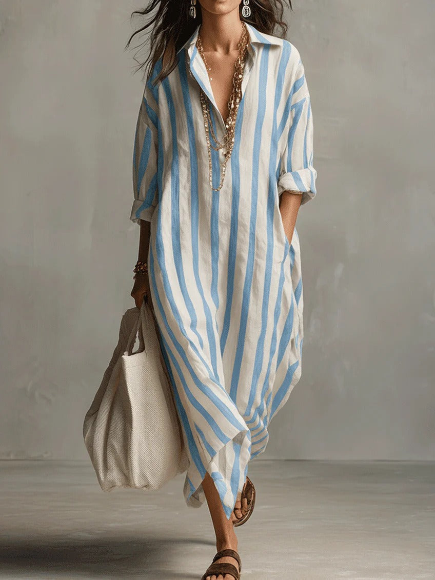 Eleni™ | Striped Airy Dress with Relaxed Elegant Fit