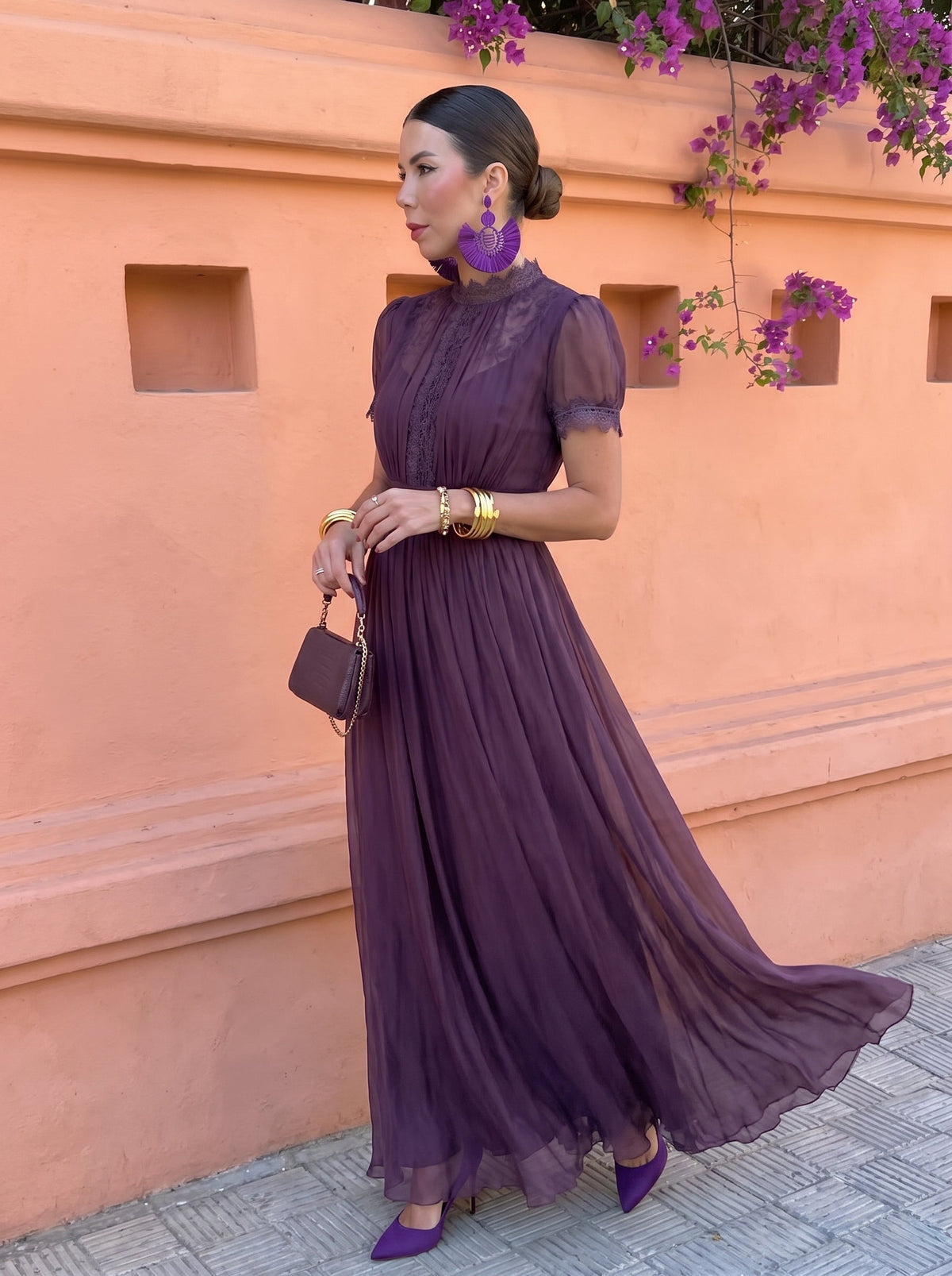 Ashley — Vintage Long Dress in Chiffon