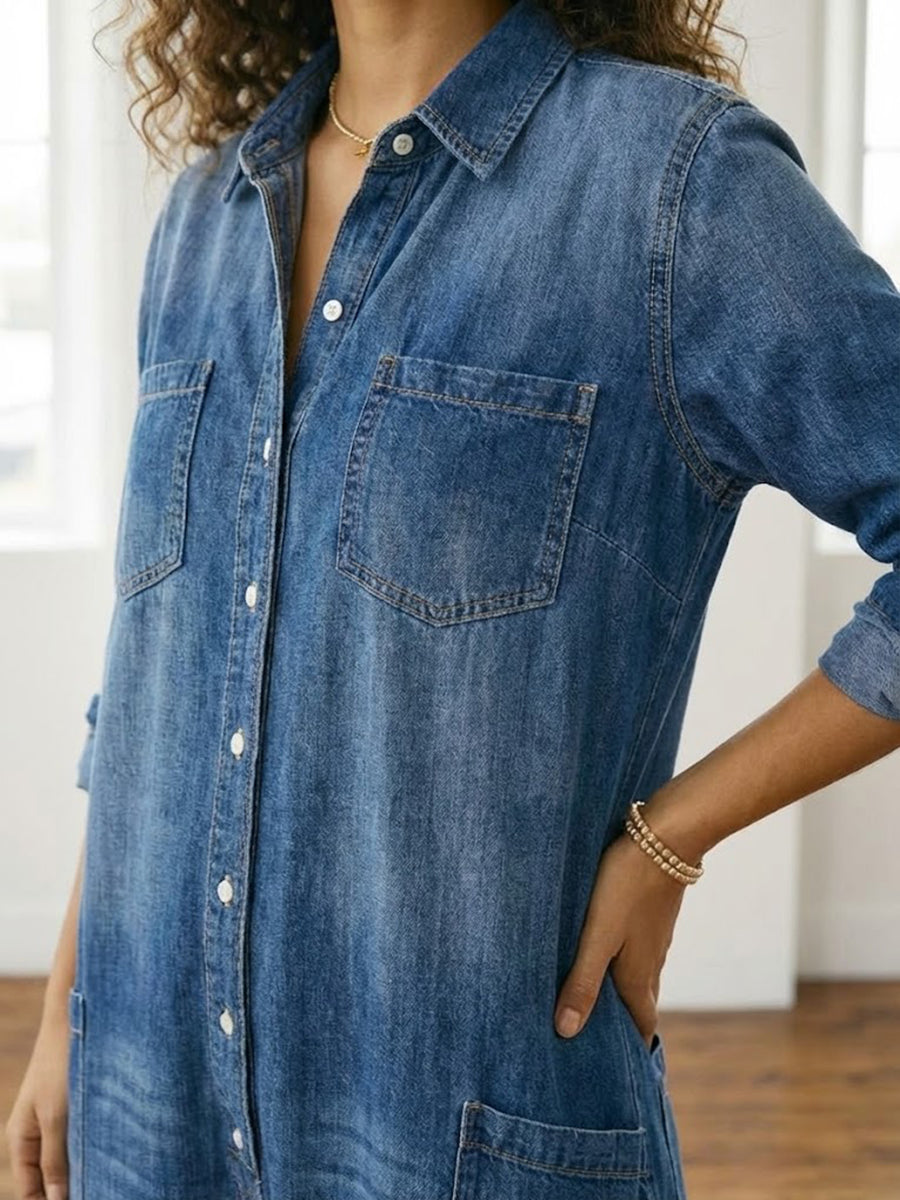 Diana | Vintage Cotton Denim Overall with Buttons