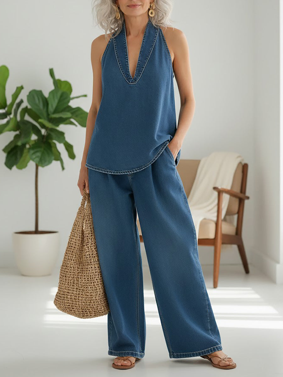 Ibiza | Vintage Prani Mekani Denim Look Double Set