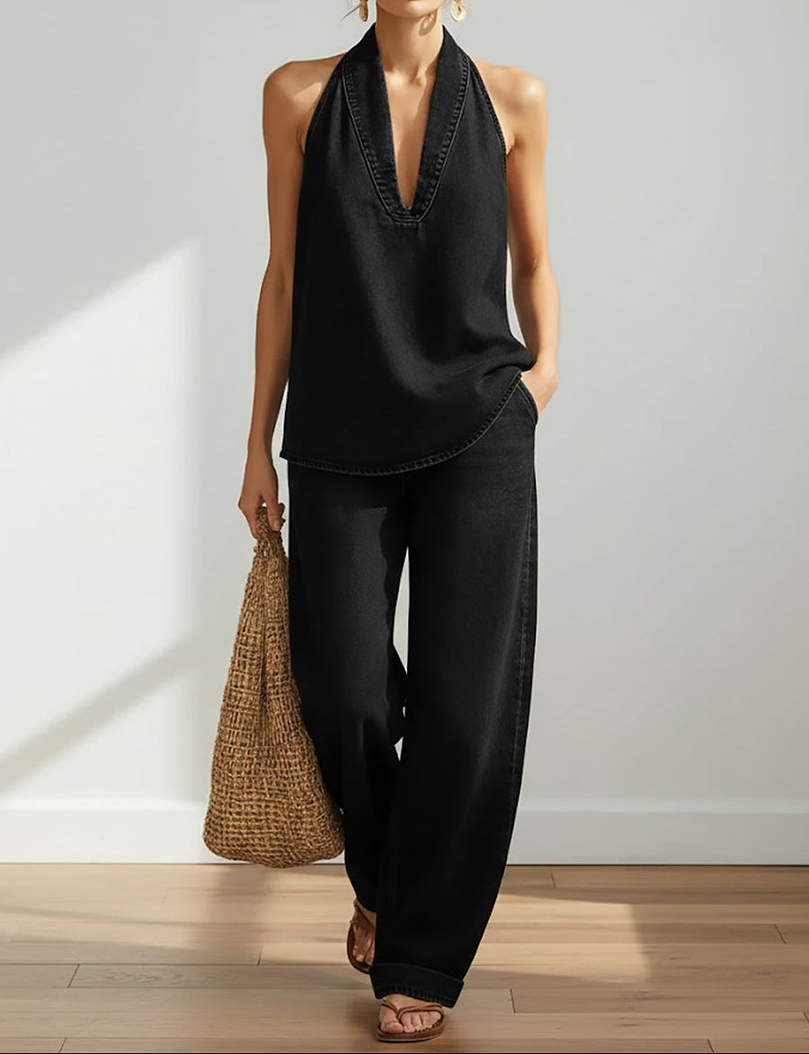 Ibiza | Vintage Prani Mekani Denim Look Double Set