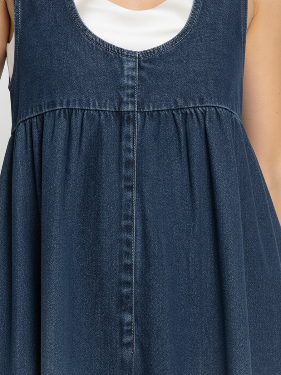 Karen | Vintage Soft Cotton Denim Maxi Dress
