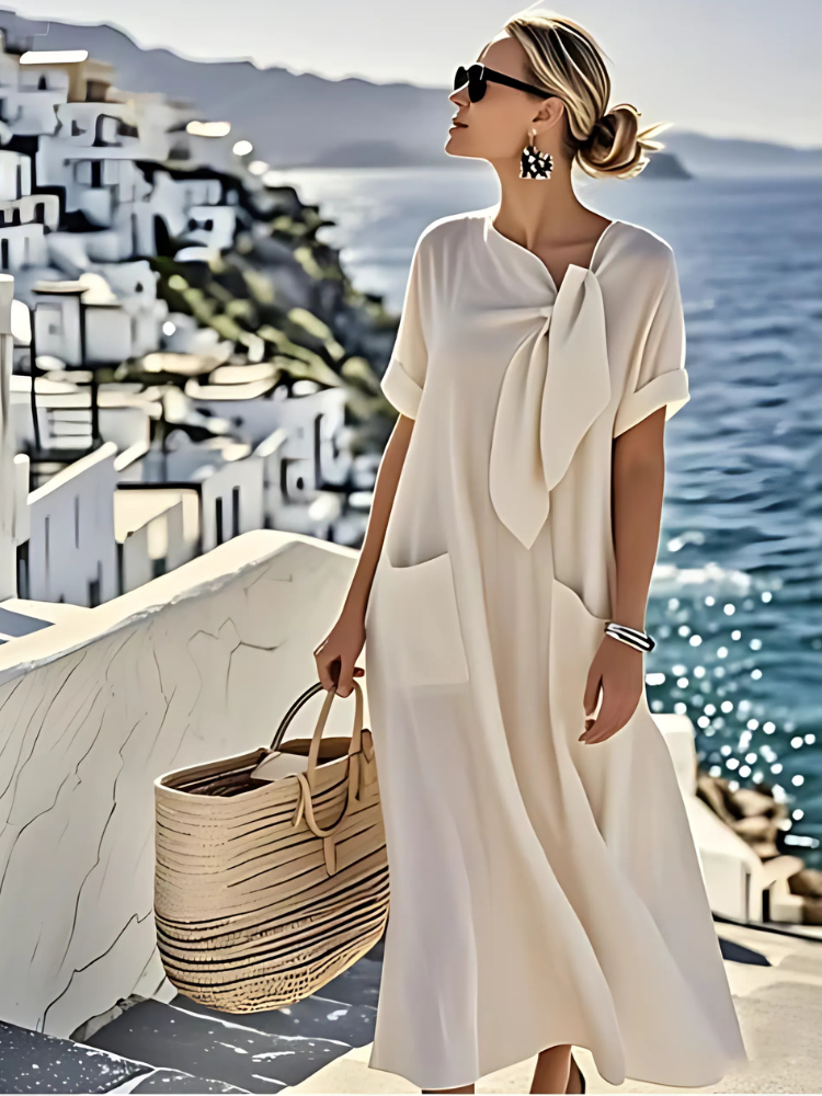 Seraphina™ | Airy maxi dress with elegant neck tie
